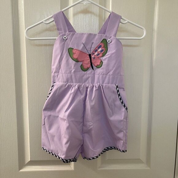 The Beaufort Bonnet Company TBBC Ruthie Romper Butterfly Appliqué Size 5 NWT - Picture 1 of 13